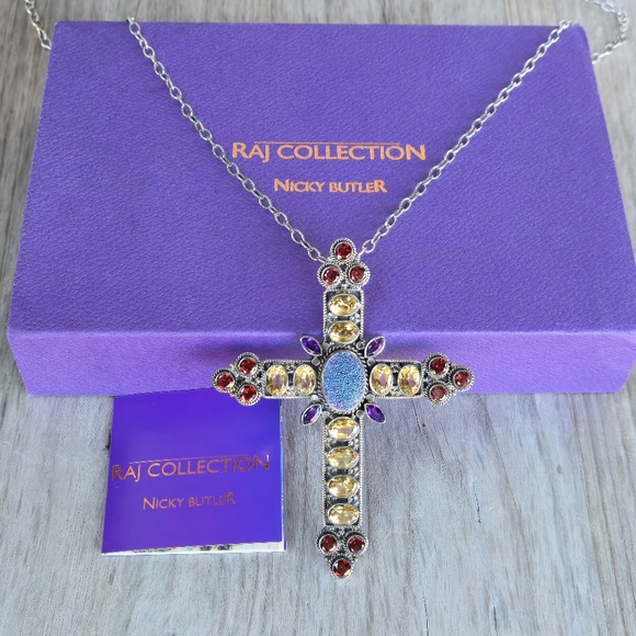 Nicky Butler RAJ COLLECTION LIMITED EDITION 925 Sterling Silver Cross Necklace - Picture 12 of 16